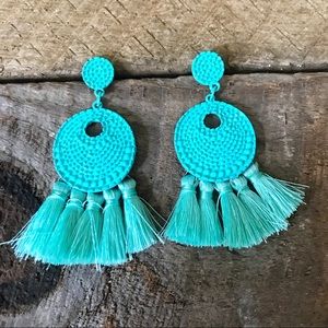 Turquoise Tassel Earrings